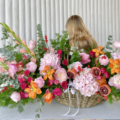 Soft pink basket